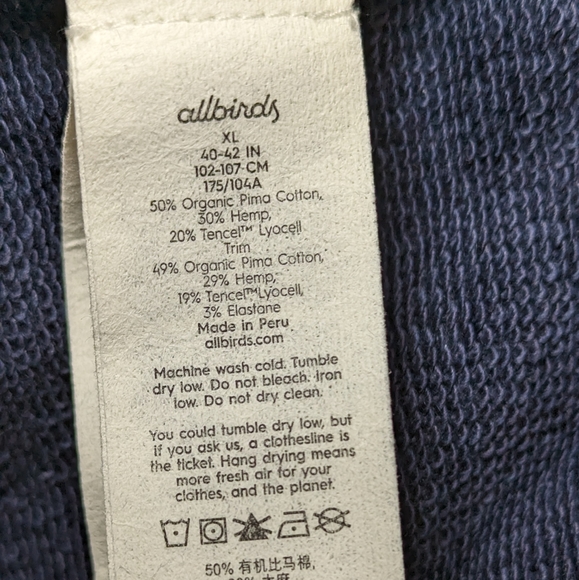 NWT Allbirds R&R Hoodie In Navy Night Size XL - Picture 9 of 9